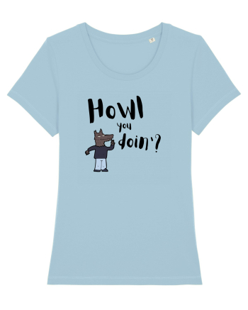 Howl you doin'? (negru)  Sky Blue