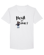 Howl you doin'? (negru)  Tricou mânecă scurtă guler larg Bărbat Skater