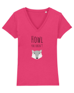 Howl you doin'? variant  Tricou mânecă scurtă guler V Damă Evoker
