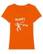 Mummy of the year (alb)  Tricou mânecă scurtă guler larg fitted Damă Expresser