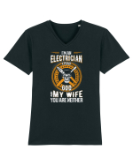Electrician cu experienta Tricou mânecă scurtă guler V Bărbat Presenter