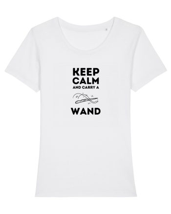 Keep calm and carry a wand White