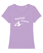 Witchful thinking (alb)  Tricou mânecă scurtă guler larg fitted Damă Expresser