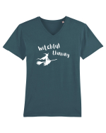 Witchful thinking (alb)  Tricou mânecă scurtă guler V Bărbat Presenter