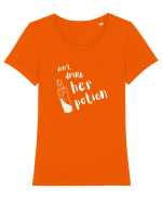 Don't drink her potion (alb)  Tricou mânecă scurtă guler larg fitted Damă Expresser