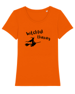 Witchful thinking (negru)  Tricou mânecă scurtă guler larg fitted Damă Expresser