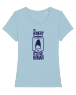 I`m Hungry ! Tricou mânecă scurtă guler larg fitted Damă Expresser