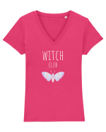 Witch Club Moth (alb)  Tricou mânecă scurtă guler V Damă Evoker