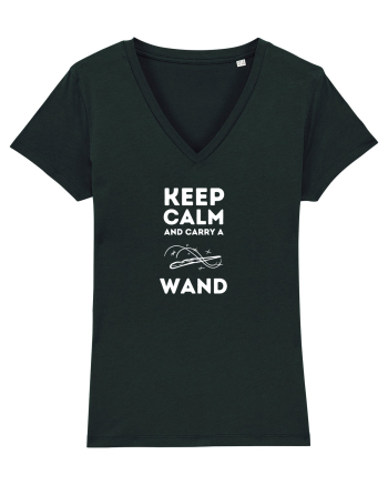 Keep calm and carry a wand (alb)  Black