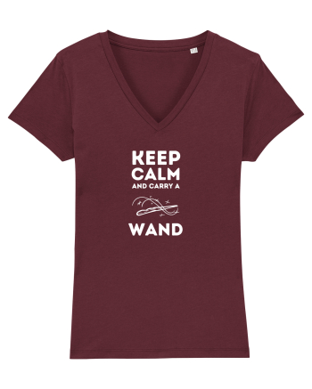 Keep calm and carry a wand (alb)  Burgundy