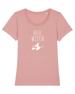 Basic Witch (alb)  Tricou mânecă scurtă guler larg fitted Damă Expresser