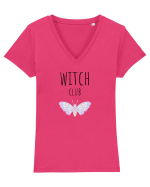 Witch Club Moth (negru)  Tricou mânecă scurtă guler V Damă Evoker