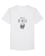 Bone to be Wild (negru)  Tricou mânecă scurtă guler larg Bărbat Skater