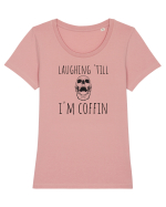 Laughin' till I'm coffin. (negru)  Tricou mânecă scurtă guler larg fitted Damă Expresser