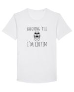 Laughin' till I'm coffin. (negru)  Tricou mânecă scurtă guler larg Bărbat Skater