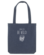 Bone to be Wild (alb)  Sacoșă textilă