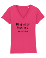 New Year, New Me and Other Jokes  Tricou mânecă scurtă guler V Damă Evoker