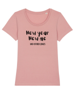 New Year, New Me and Other Jokes  Tricou mânecă scurtă guler larg fitted Damă Expresser