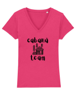 Cabană Team(negru)  Tricou mânecă scurtă guler V Damă Evoker