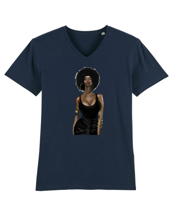 Afro Girl French Navy