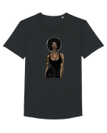 Afro Girl Tricou mânecă scurtă guler larg Bărbat Skater
