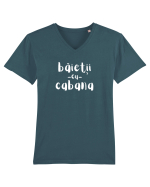 Băieții cu Cabana (alb)  Tricou mânecă scurtă guler V Bărbat Presenter