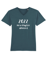 2022 New Chapter Unlocked (alb)  Tricou mânecă scurtă guler V Bărbat Presenter