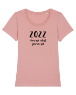 2022 show me what you've got (negru)  Tricou mânecă scurtă guler larg fitted Damă Expresser