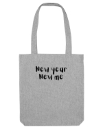 New year, new me (negru)  Sacoșă textilă