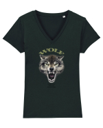 Wolf Tricou mânecă scurtă guler V Damă Evoker