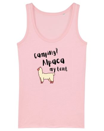 Camping? Alpaca my tent (negru)  Cotton Pink