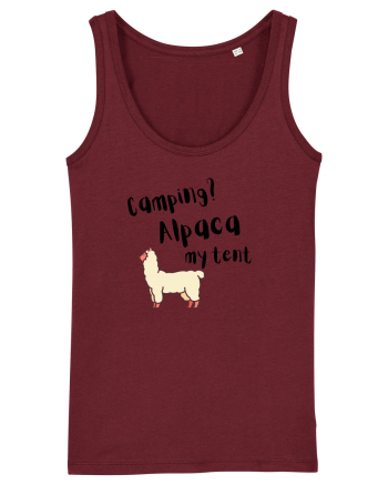 Camping? Alpaca my tent (negru)  Burgundy