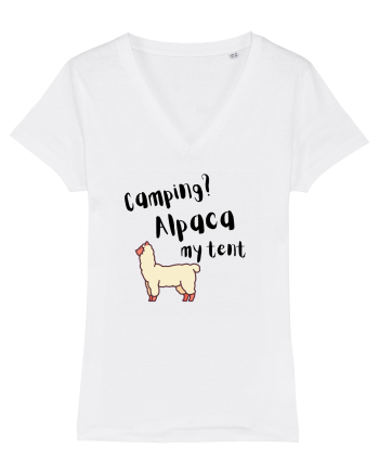Camping? Alpaca my tent (negru)  White