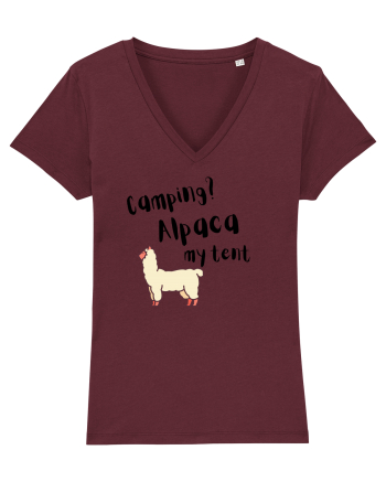 Camping? Alpaca my tent (negru)  Burgundy