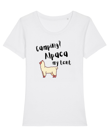 Camping? Alpaca my tent (negru)  White