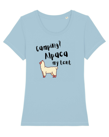 Camping? Alpaca my tent (negru)  Sky Blue
