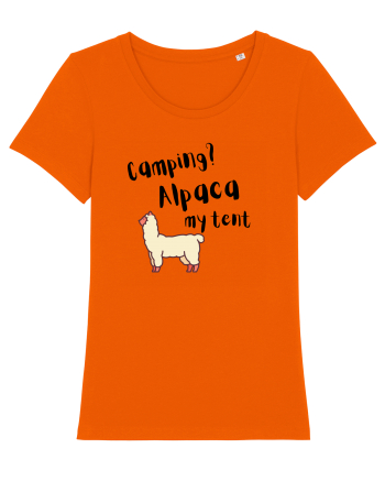 Camping? Alpaca my tent (negru)  Bright Orange
