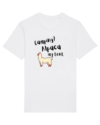 Camping? Alpaca my tent (negru)  White