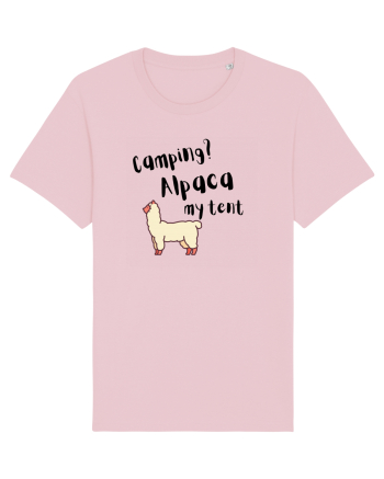 Camping? Alpaca my tent (negru)  Cotton Pink