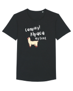 Camping? Alpaca my tent (alb)  Tricou mânecă scurtă guler larg Bărbat Skater