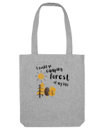 I could go camping forest of my life (black)  Sacoșă textilă