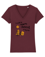 I could go camping forest of my life (black)  Tricou mânecă scurtă guler V Damă Evoker