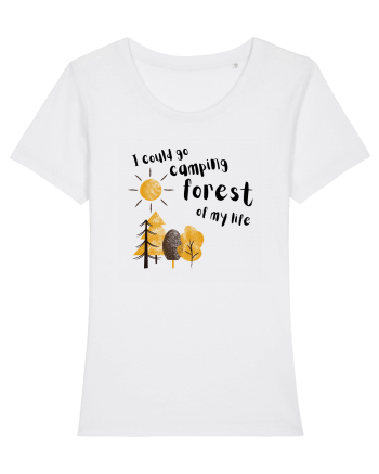 I could go camping forest of my life (black)  White