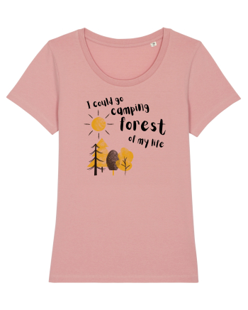 I could go camping forest of my life (black)  Canyon Pink