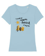 I could go camping forest of my life (black)  Tricou mânecă scurtă guler larg fitted Damă Expresser