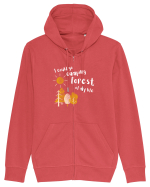 I could go camping forest of my life (alb)  Hanorac cu fermoar Unisex Connector