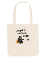 Camping? You'll have to bear with me (negru)  Sacoșă textilă