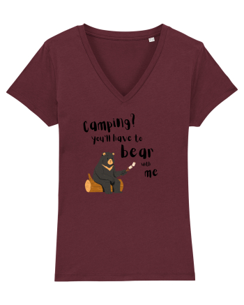 Camping? You'll have to bear with me (negru)  Burgundy