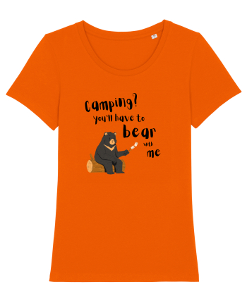 Camping? You'll have to bear with me (negru)  Bright Orange