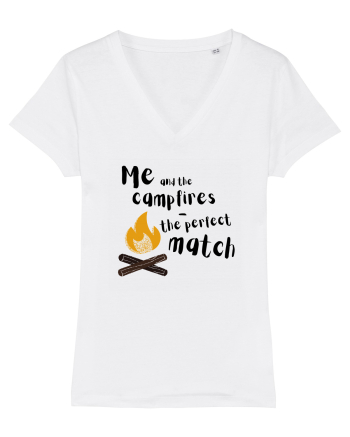 Me and the campfires - the perfect match (negru)  White